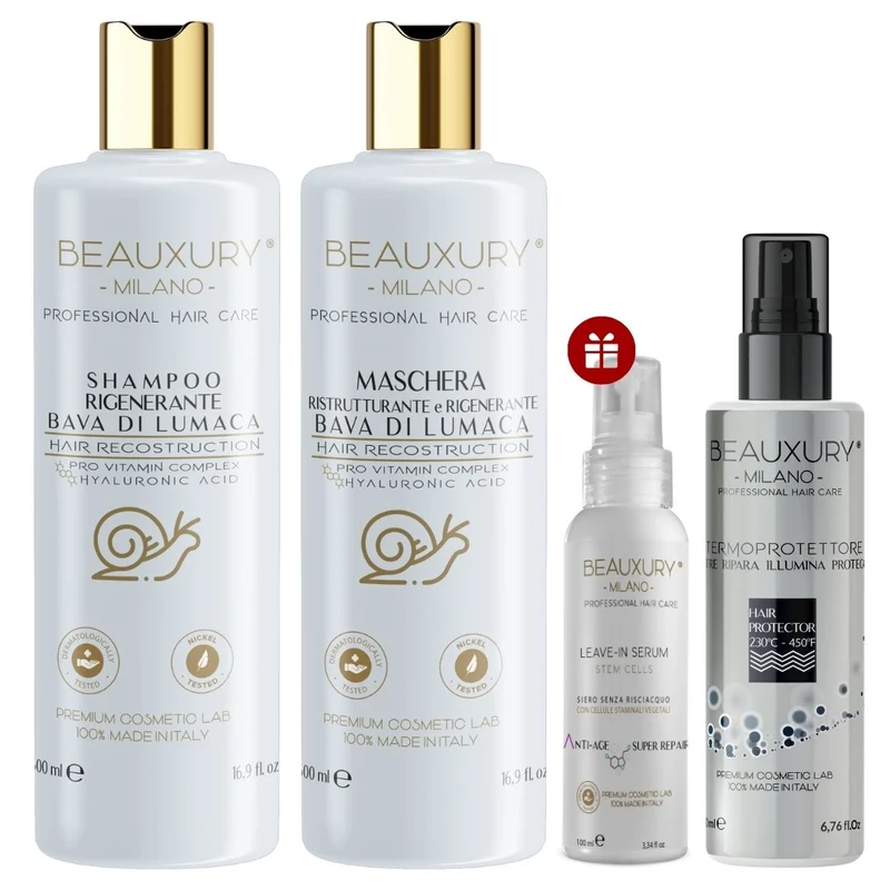 Kit Ricostruzione 500ML con Termoprotettore 230° C per Capelli Danneggiati Lisci e Mossi | Pro Vitamin Complex Bundle