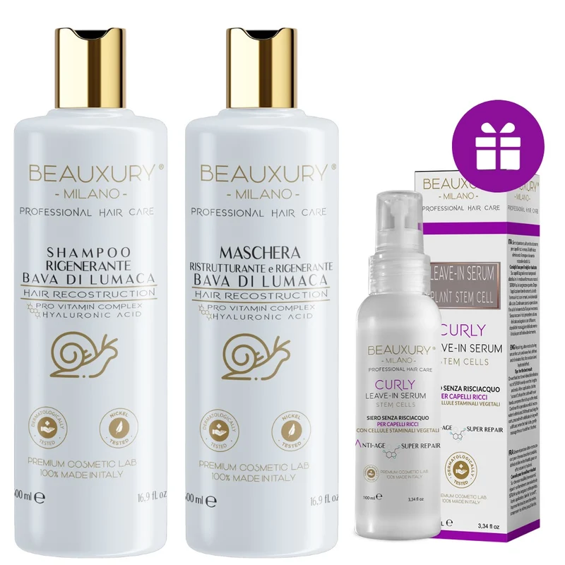 Kit Ricostruzione Ricci 500ML: Shampoo + Maschera + Curly Leave In | ProVitaminComplex Bundle