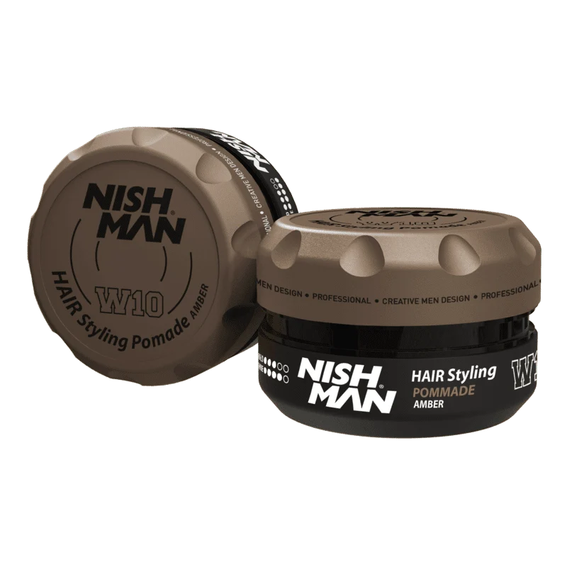 NISHMAN Water Based Hair Styling Pomade W10 100 ml – Pomata Capelli Effetto Lucido Tenuta Forte