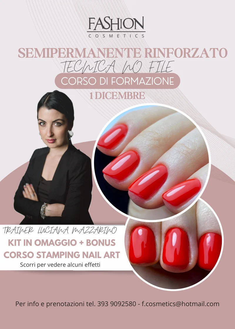 Acconto Corso Smalto Semipermanente Rinforzato + Stamping in omaggio