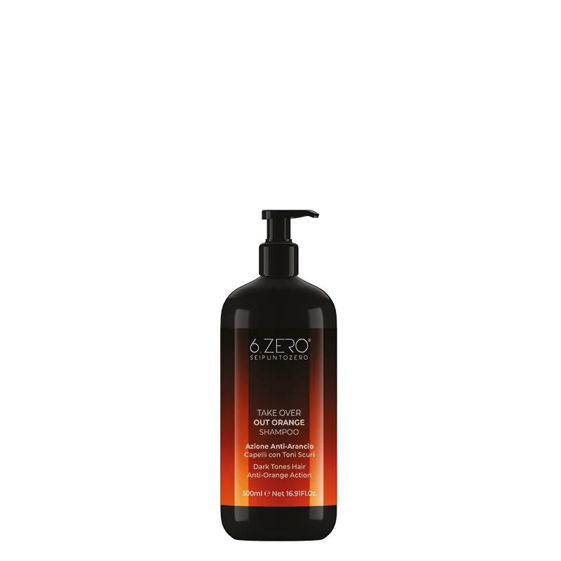 6.ZERO Shampoo Antiarancio per Capelli con Toni Scuri- Out Orange- 500 ml