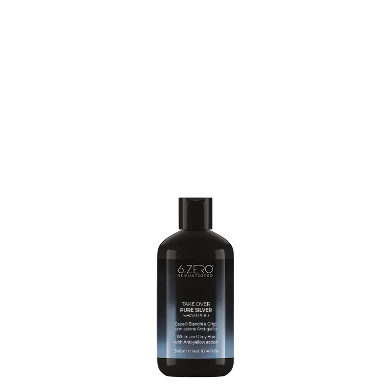 6.ZERO Shampoo Antigiallo per Capelli Bianchi, Grigi e Decolorati- Pure Silver-