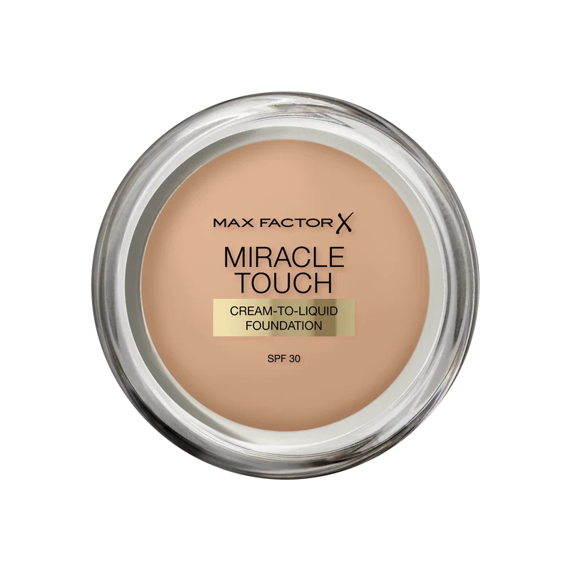 Max Factor Miracle Touch, Fondotinta Coprente con Acido Ialuronico, 075 Golden, 12 ml