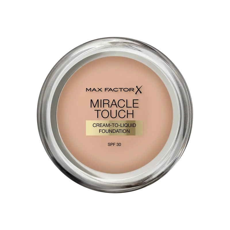 Max Factor Miracle Touch, Fondotinta Coprente con Acido Ialuronico, 045 Warm Almond, 12 ml