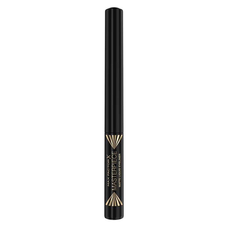 Max Factor Eyeliner Liquido Masterpiece Matte, Formula Vegan, No Transfer e Water Resistant Fino a 12 Ore, Finish Matte, Charcoal, 1.7ml