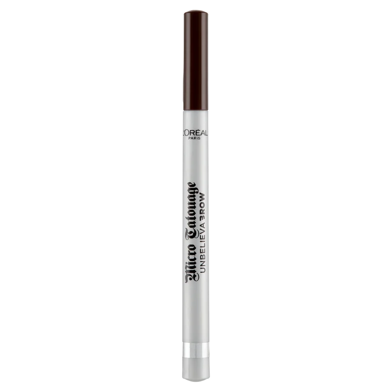 L'Oréal Paris Unbelievabrow Micro Tatouage, Pennarello per Sopracciglia, Effetto microblading, 1.0 Ebony
