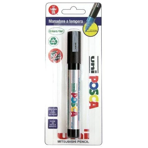 Uni 135152BL Blister Pennarello Uniposca, Argento