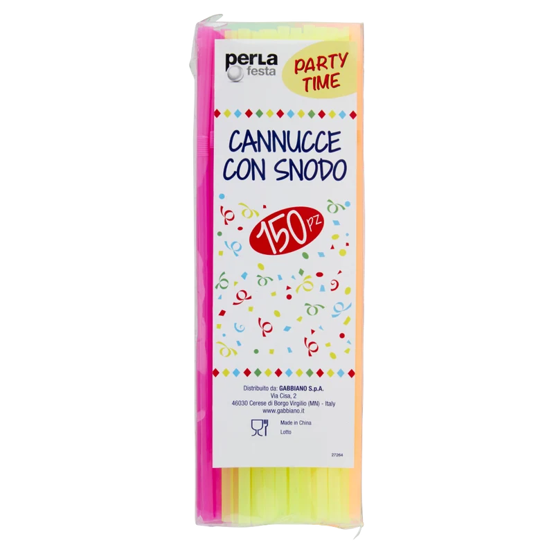 Per la festa Party Time Cannucce con snodo 150 pz