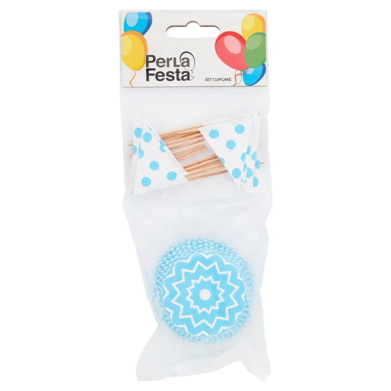 PerLa Festa Set Cupcake azzurro