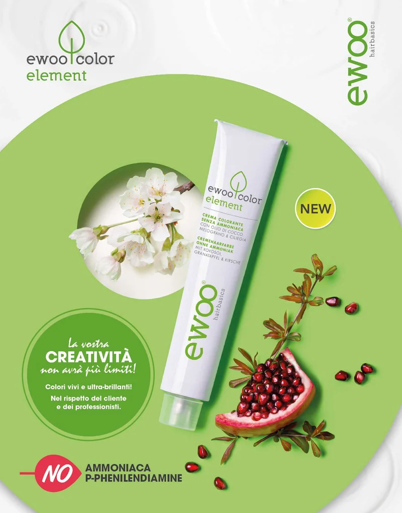 Tinta EWOO Color element-crema senza ammoniaca 100ml.