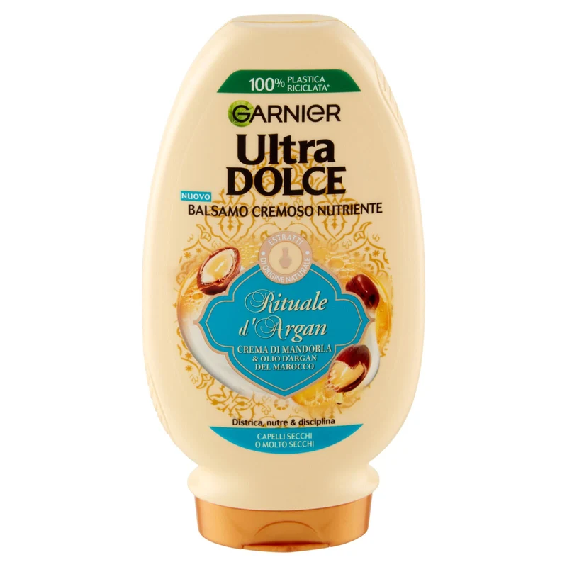 Garnier Balsamo Ultra Dolce Rituale d'Argan, Balsamo per Capelli Secchi e Indisciplinati, 200 ml