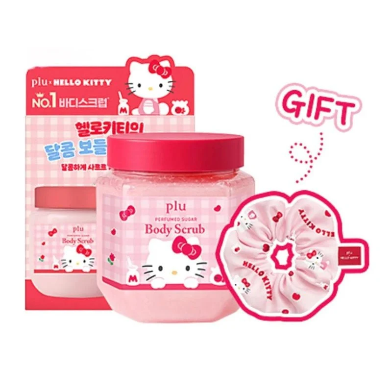 Hello Kitty Scrub corpo profumato allo zucchero 510g (Melrose) + elastico per capelli