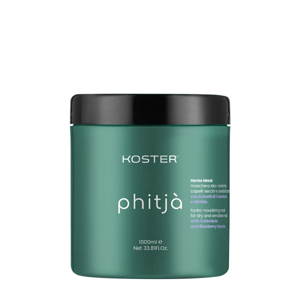 KOSTER Phitja Herbe Mask Maschera Idro- Nutriente - per Capelli Secchi e Sfibrati- 1000 ml