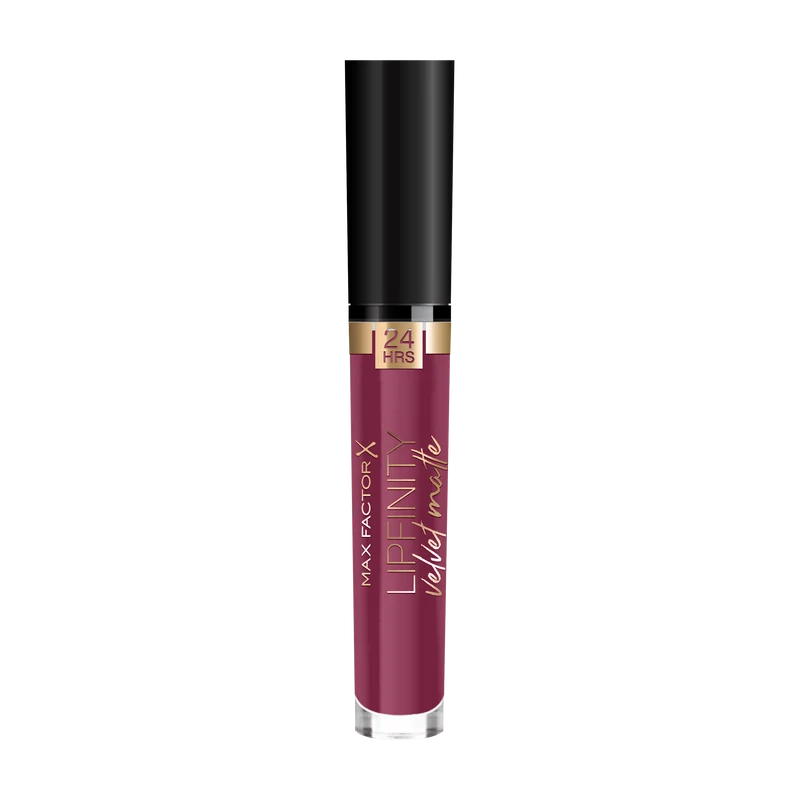 Max Factor - Rossetto Matte Liquido Lipfinity Velvet - Idratante, Waterproof e No Transfer - 50 Satin Berry - 4 ml
