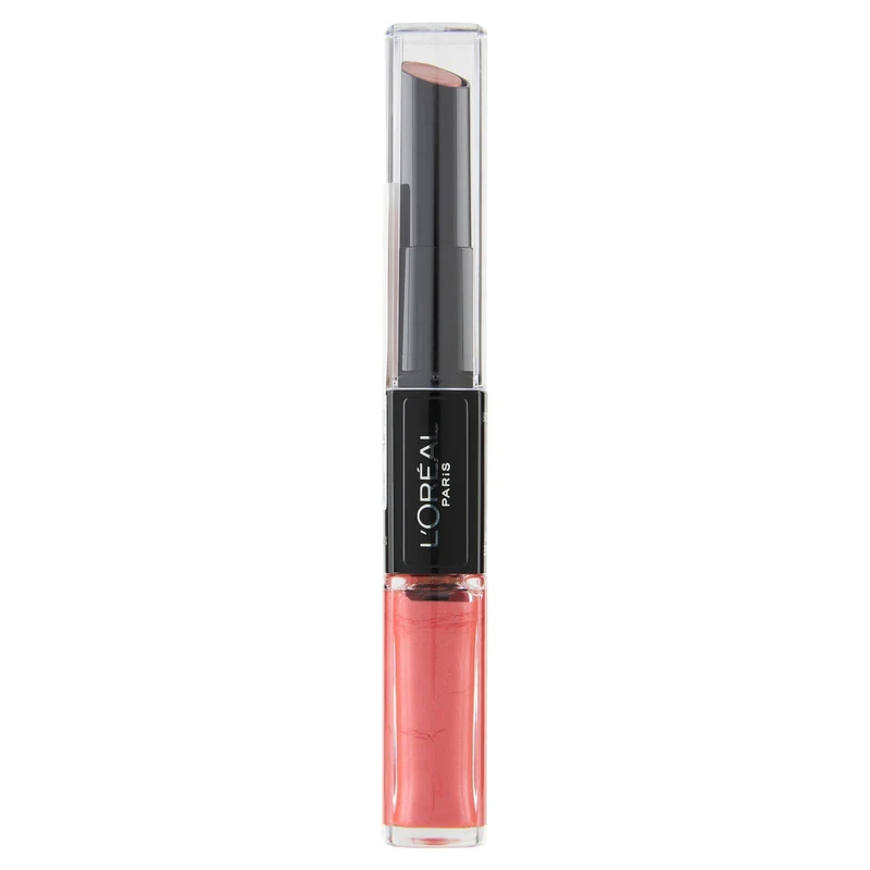 L'Oréal Paris Rossetto Balsamo 2in1 Infaillible 2 Step 24H, Lunga Tenuta, 404 Corail Constant