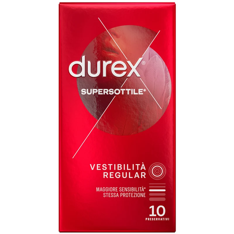 Durex - Supersottile Preservativi Vestibilità Regular - 10 Pezzi