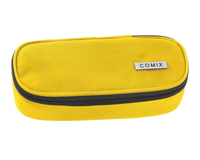 Comix - Astuccio Ovale Organizzato Citrus, Bambina e Bambino, con Cerniera e Tirazip - Astuccio Scuola con Vano Interno per Cancelleria e Spazio Portapenne, cm 22x9,5x7h