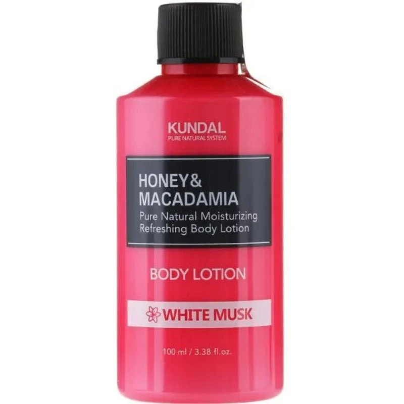 Lozione corpo idratante rinfrescante naturale al miele e macadamia 100 ml (mini) - Muschio bianco