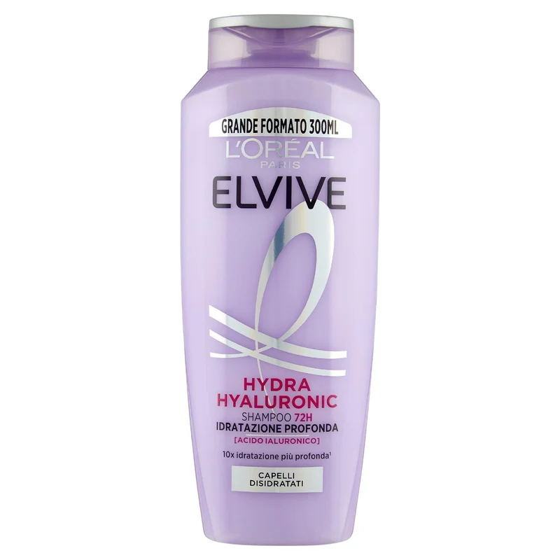 Elvive Hydra Hyaluronic Shampoo 72H Idratazione Profonda, per Capelli Disidratati, 300 ml