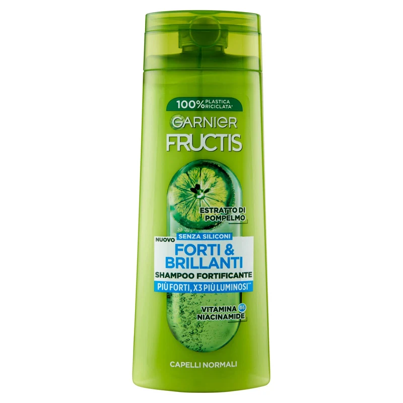 Fructis Shampoo Forti & Brillanti, shampoo fortificante per capelli normali, 250 ml