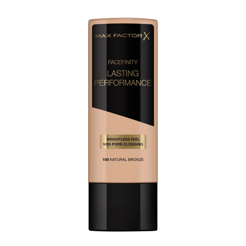 Max Factor - Fondotinta Liquido Lasting Performance - Alta Coprenza, Finish Matte e Lunga Durata - 109 Natural Bronze - 35 ml