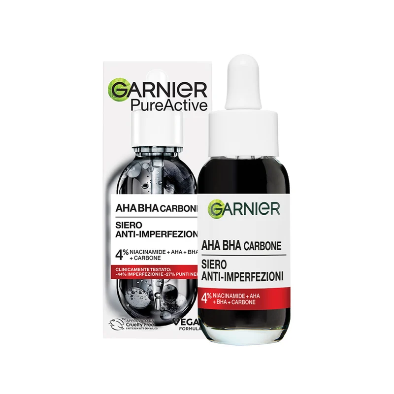 Garnier PureActive, Siero AHA+BHA Anti-Imperfezioni, 30ml