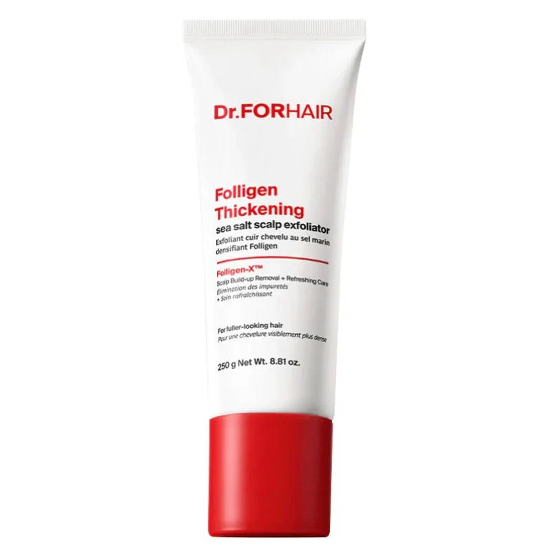 Folligen Esfoliante per cuoio capelluto con sale marino e azione ispessinte 250 g