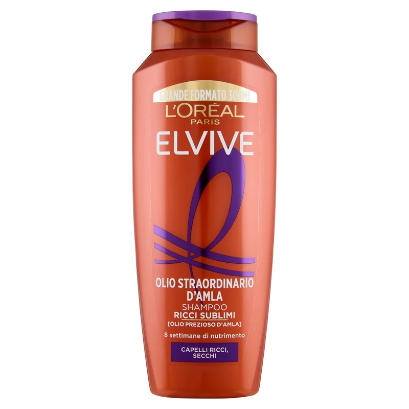 Elvive Olio Straordinario d'Amla Shampoo Ricci Sublimi per Capelli Ricci, Secchi 300 ml