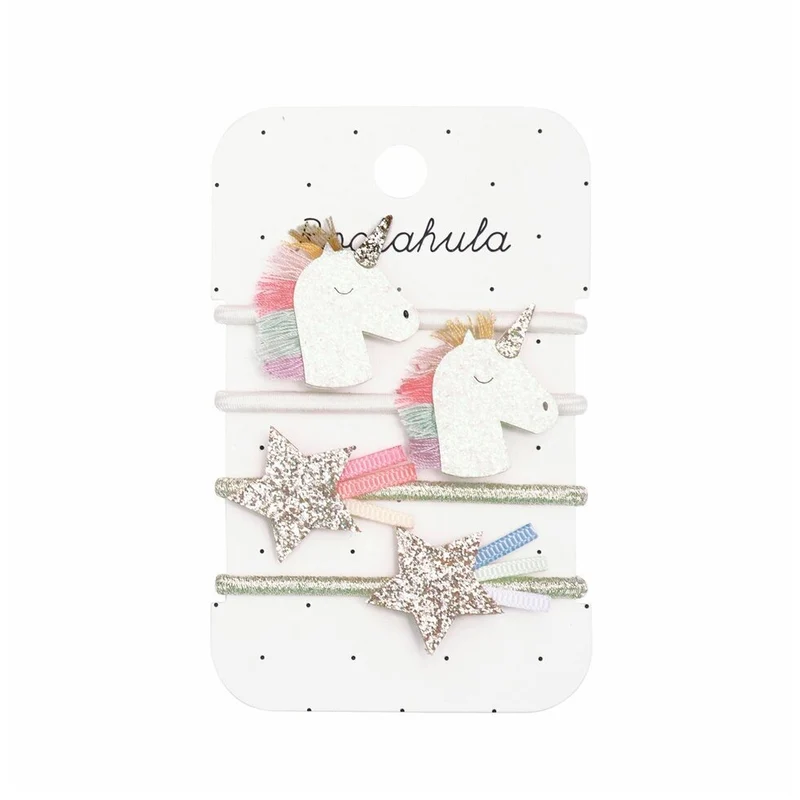 Elastici per capelli arcobaleno unicorno
