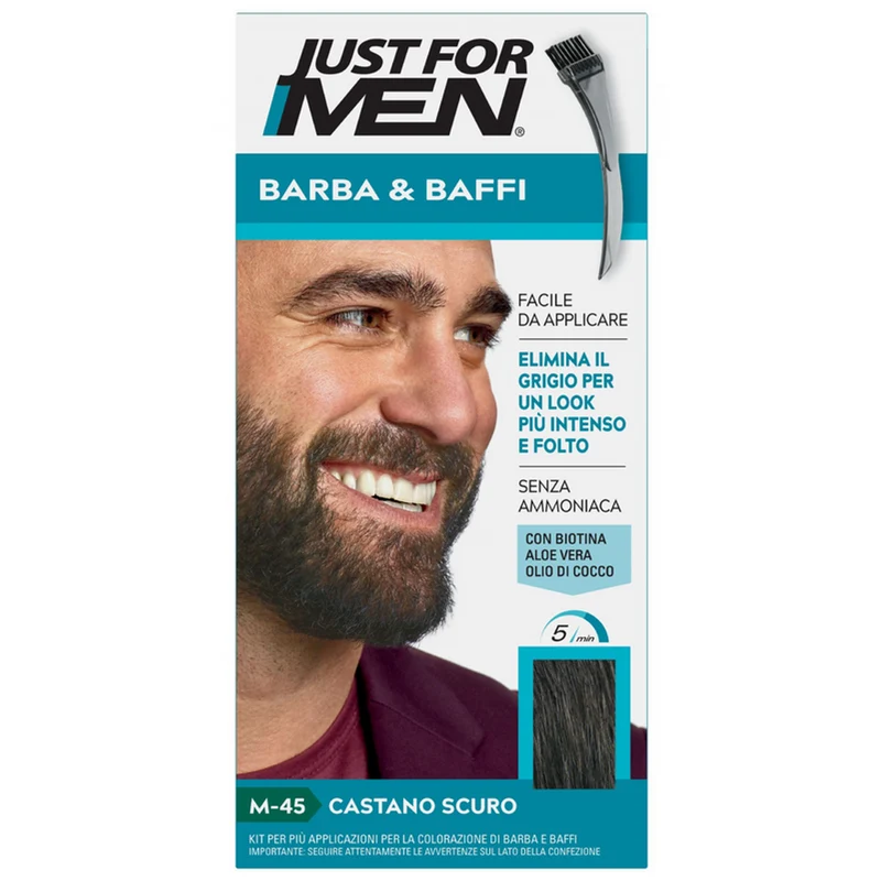 JUST FOR MEN - COLORANTE BARBA & BAFFI SENZA AMMONIACA - Castano Scuro