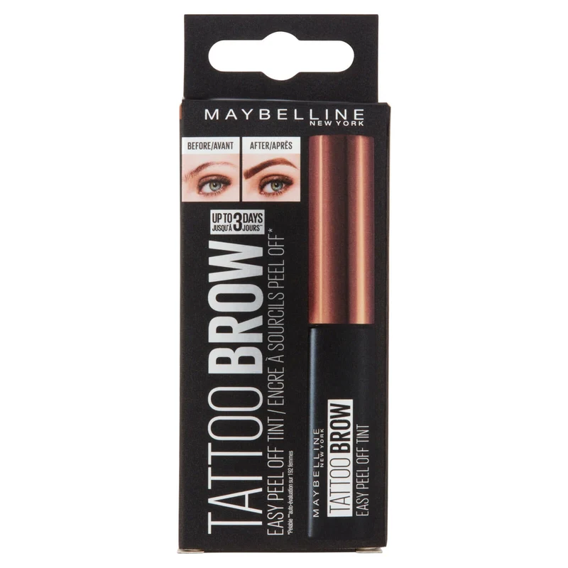 Maybelline New York Tinta per Sopracciglia Peel-off Tattoo Brow, Dura fino a 3 Giorni, Medium Brown