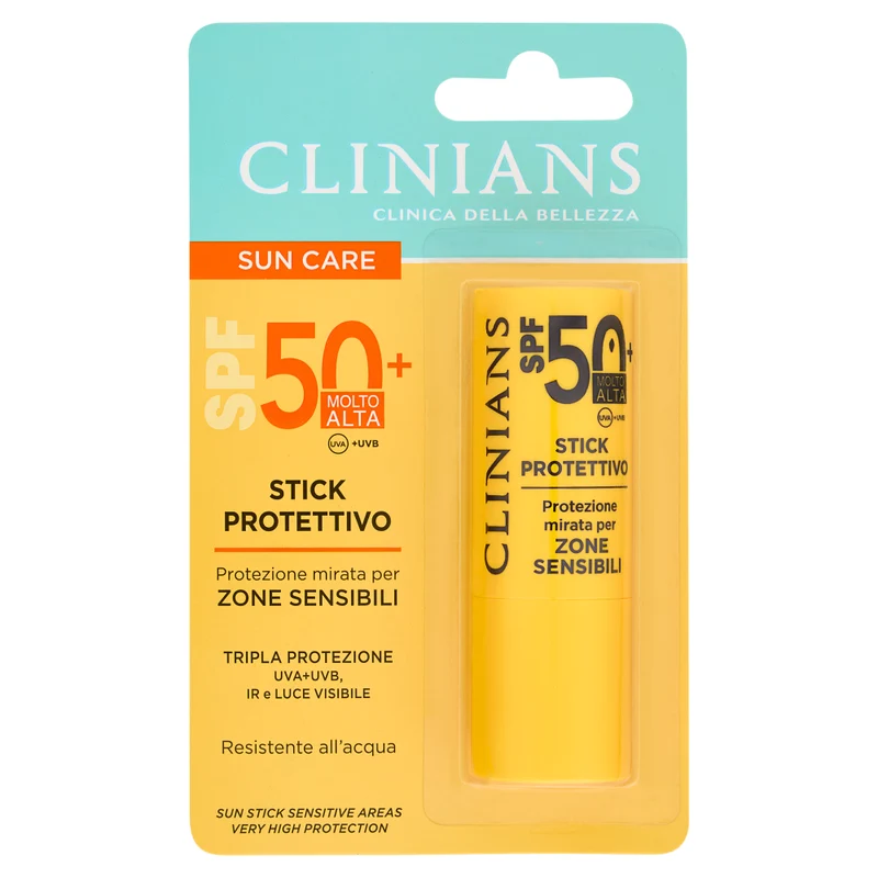 Clinians Sun Care Stick Protettivo Zone Sensibili SPF 50+ Molto Alta 12 mL