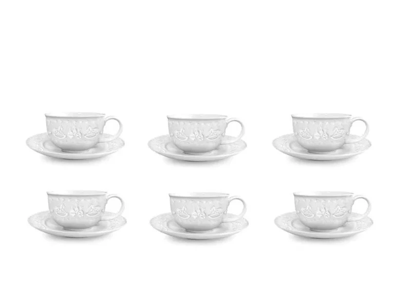 Fade Xmas White Tazzine Caffè 90 ml con piattino