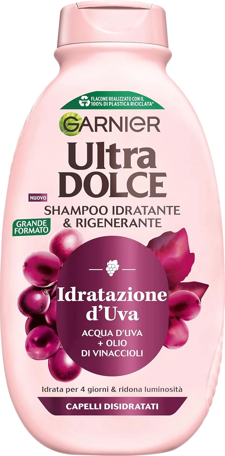 Garnier Ultra Dolce, Idratazione d'Uva, Shampoo Idratante & Rigenerante, 250ml