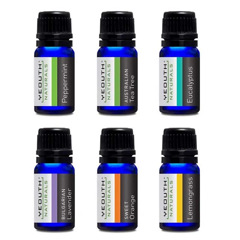 Olio essenziale puro (set di sei flaconi da 10 ml)