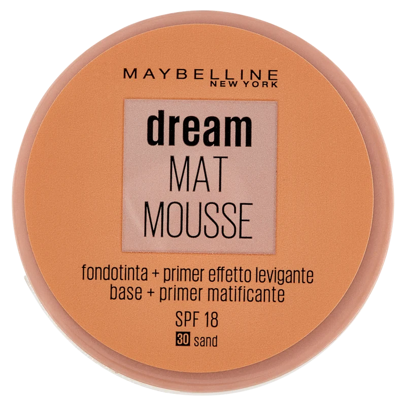 Maybelline New York Fondotinta Dream Mat Mousse, Base Opacizzante in Mousse, 30 Sand