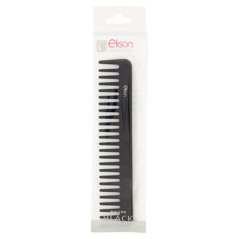 elison Hair Stylist Professional Hair Comb Pettine pro rado ergonomico Black