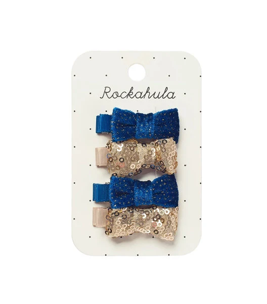 Fermagli per capelli set mini clip Blu e Oro