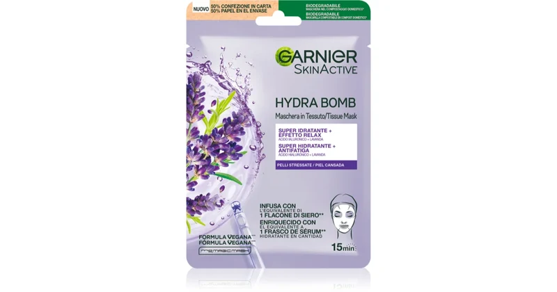 Garnier Maschera in Tessuto Skin Active Hydra Bomb Lavanda