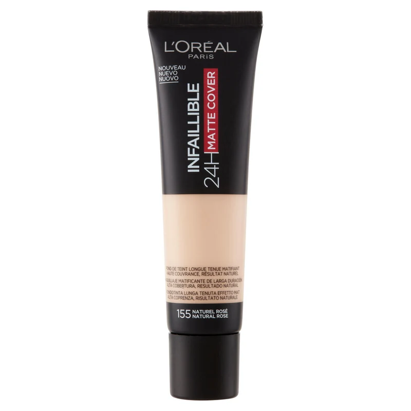 L'Oréal Paris Infaillible 24h Mat Cover Fondotinta Coprente Finish Matte Lunga Durata 155NaturelRosé