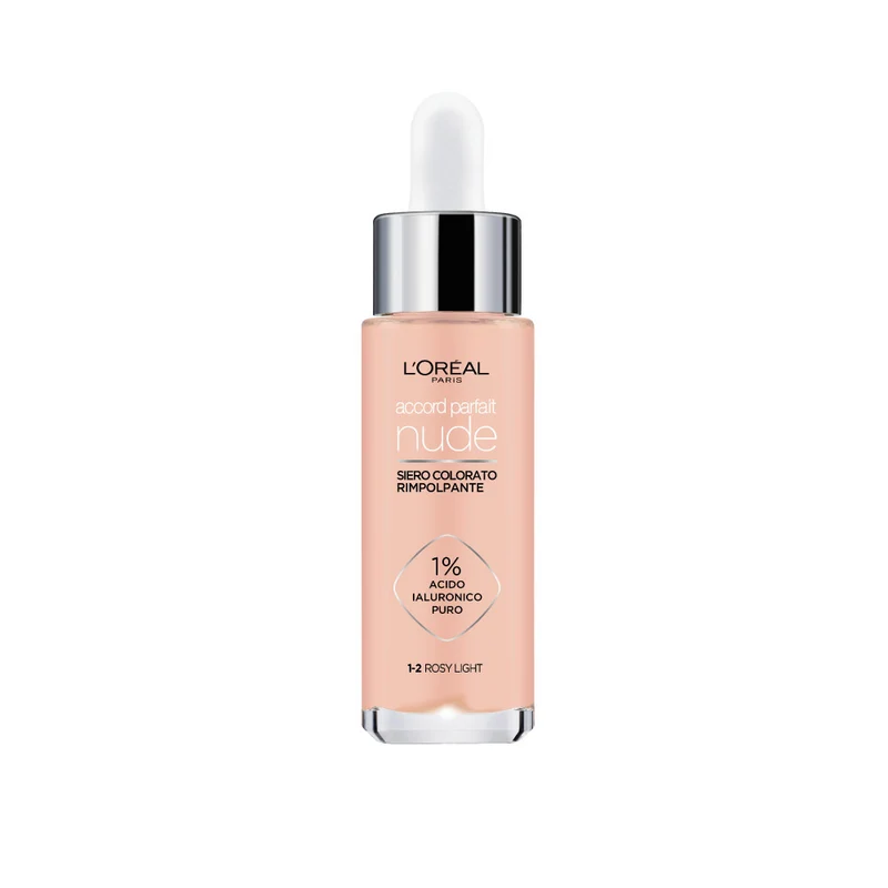 L’Oréal Paris Siero colorato Accord Parfait Nude, Per pelle rimpolpata e levigata, Finish naturale, 1-2 Rosy Light