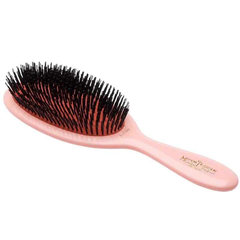 B2 Small Extra Stiff Boar Bristle Hairbrush – Pink
