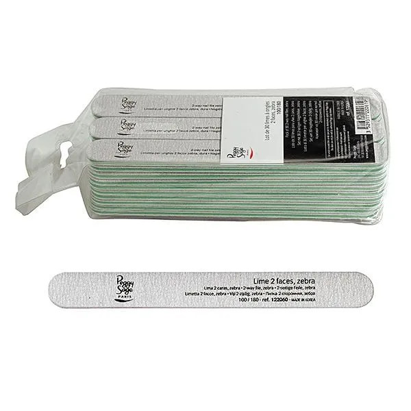 Peggy Sage Limetta 2 Facce Lavabile Diritte- Zebra 100/180- 30 pz