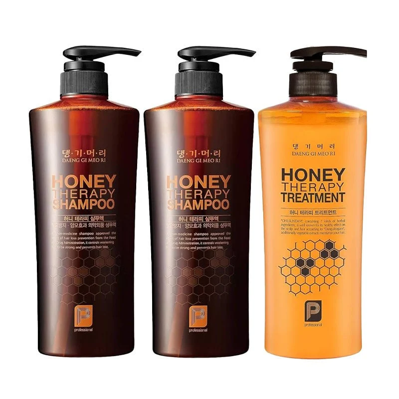 Set professionale per la cura dei capelli con terapia al miele (3 pezzi)