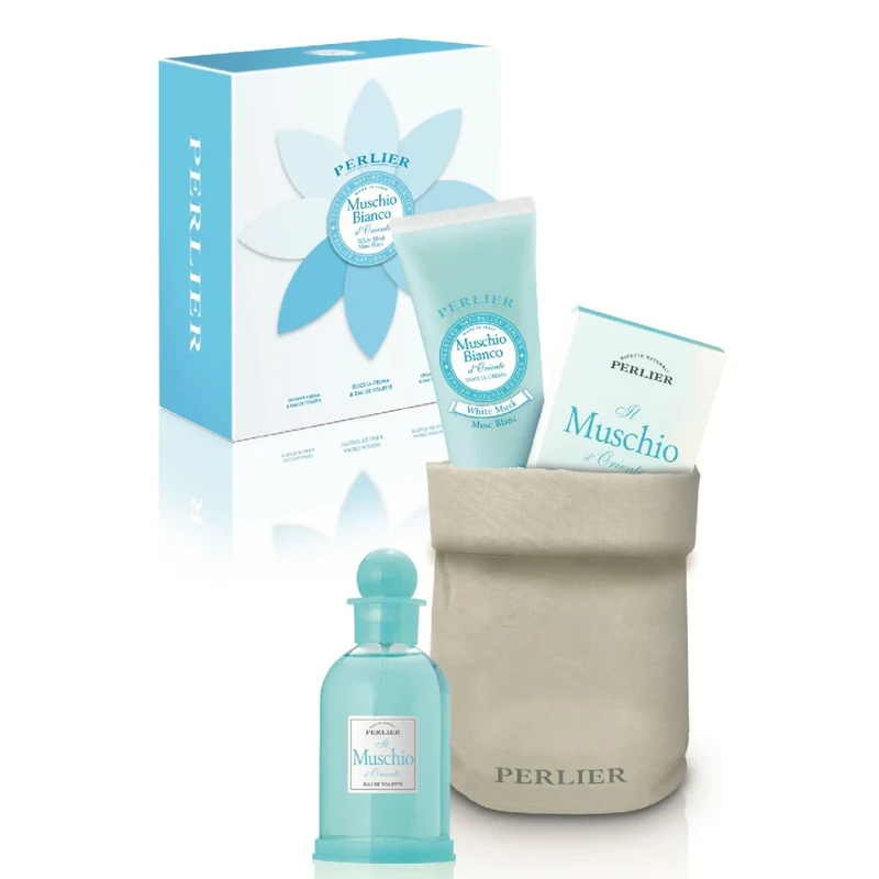 Perlier Muschio Bianco Cofanetto Eau de Toilette 100ml spray e Doccia Crema 250ml