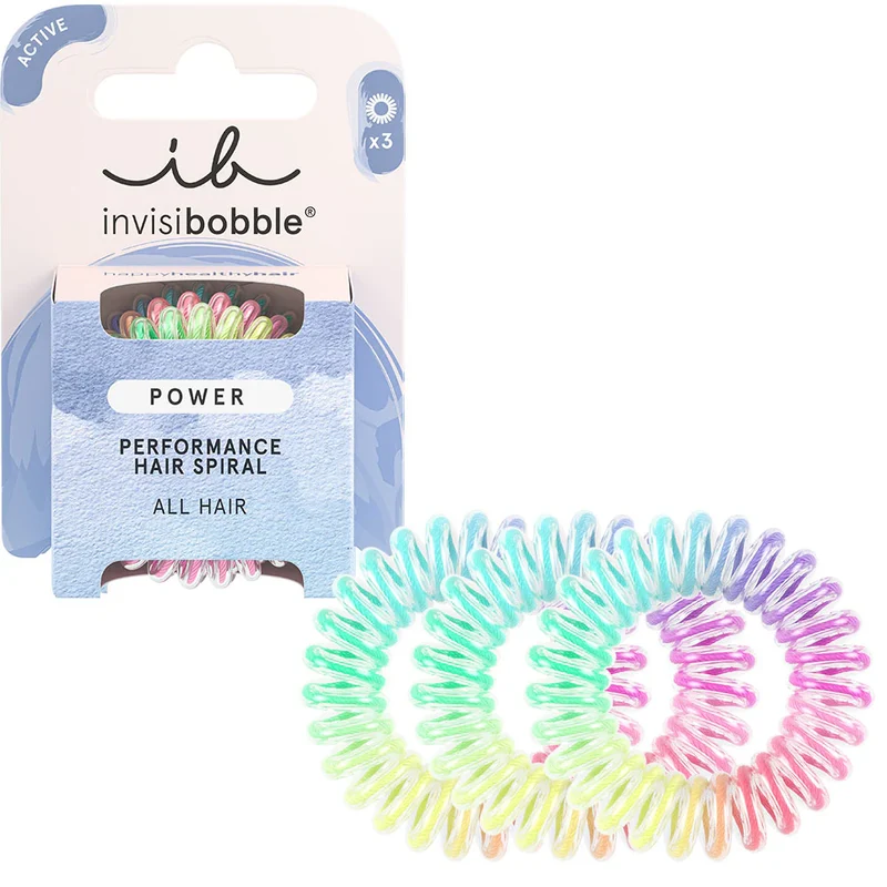 Power Hair Spiral Hair Ties Magic Rainbow 3pc