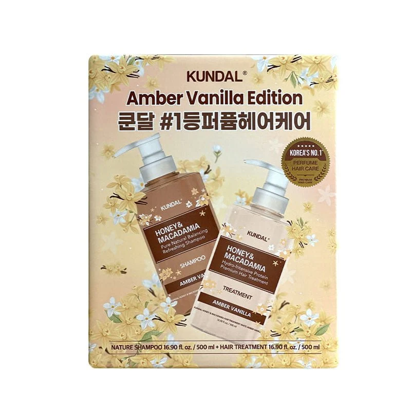 Set shampoo e trattamento Amber Vanilla Edition - Miele e Macadamia 500 ml