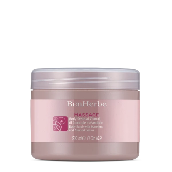 BenHerbe Massage Body Scrub ai Granuli di Nocciole e Mandorle- 500 ml