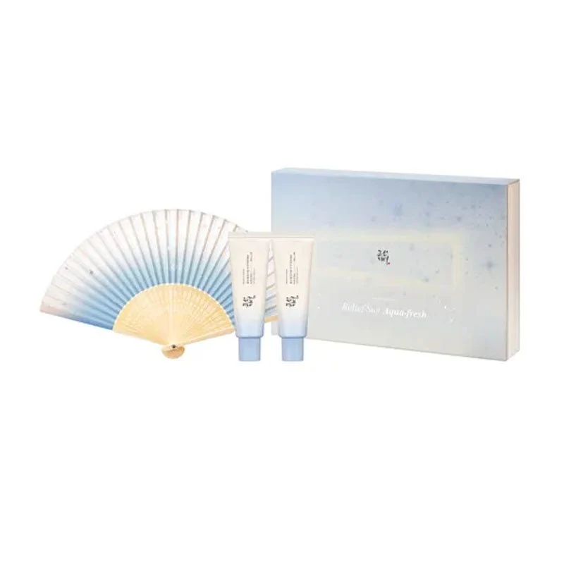 Relief Aqua Fresh Rice + B5 Set protezione solare (50 ml + 50 ml + ventaglio)