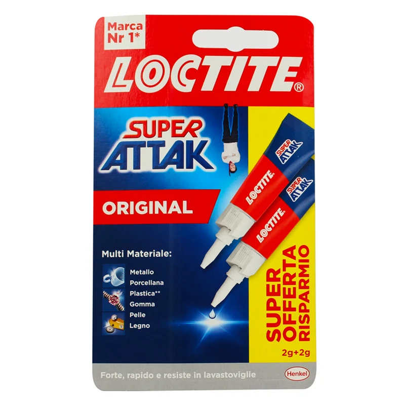 Loctite - Super Attak Original - 2 Tubetti da 2 Grammi